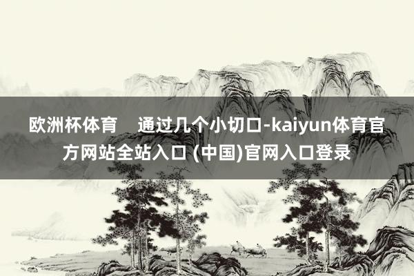 欧洲杯体育    通过几个小切口-kaiyun体育官方网站全站入口 (中国)官网入口登录
